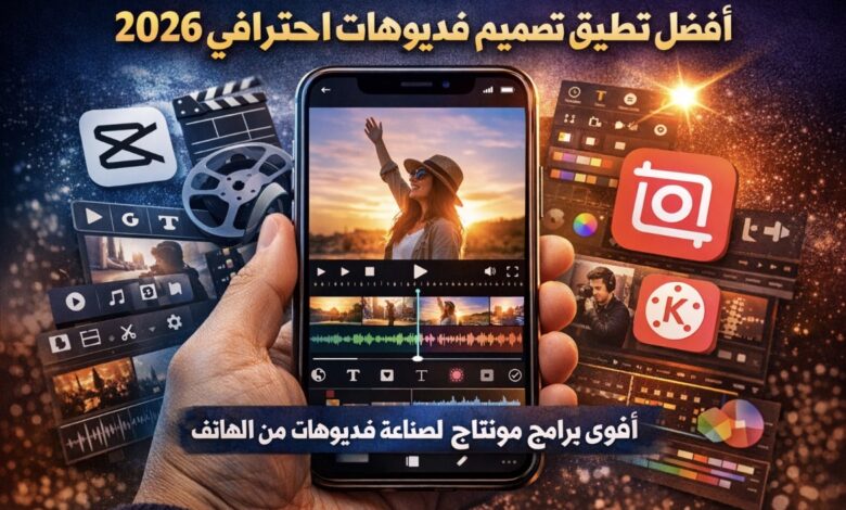 أفضل تطبيق تصميم فيديوهات احترافي 2026: أقوى 7 برامج مونتاج لصناعة فيديوهات مذهلة من الهاتف